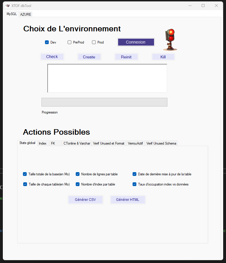 Écran d'accueil de l'application